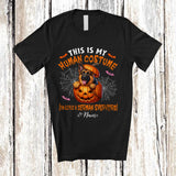 MacnyStore - Personalized Custom Name Human Costume Really A German Shepherd; Creepy Halloween Pumpkin T-Shirt