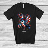 MacnyStore - Personalized Custom Name Hummingbird Ice Cream; Joyful 4th Of July American Flag; Patriotic T-Shirt