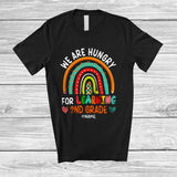 MacnyStore - Personalized Custom Name Hungry For Learning 2nd Grade; Amusing Back To School Rainbow T-Shirt