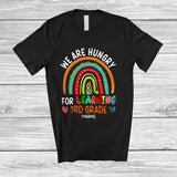 MacnyStore - Personalized Custom Name Hungry For Learning 3rd Grade; Amusing Back To School Rainbow T-Shirt