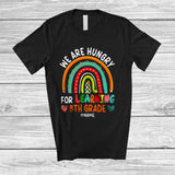 MacnyStore - Personalized Custom Name Hungry For Learning 8th Grade; Amusing Back To School Rainbow T-Shirt