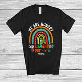 MacnyStore - Personalized Custom Name Hungry For Learning Pre-K; Amusing Back To School Rainbow T-Shirt