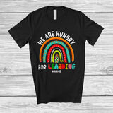 MacnyStore - Personalized Custom Name Hungry For Learning; Amusing Back To School Rainbow T-Shirt