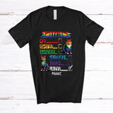 MacnyStore - Personalized Custom Name I Am Gay Lesbian Human; Adorable LGBTQ Pride Gay Rainbow Cat Owner T-Shirt