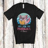 MacnyStore - Personalized Custom Name I Am Readalotl; Lovely Axolotl Reading Book Nerd; Librarian Vintage Retro T-Shirt