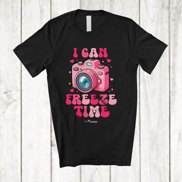MacnyStore - Personalized Custom Name I Can Freeze Time; Adorable Camera Photography Photographer Lover T-Shirt