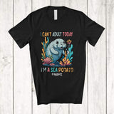 MacnyStore - Personalized Custom Name I Can't Adult Today I'm A Sea Potato; Adorable Manatee Sea Animal T-Shirt