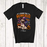 MacnyStore - Personalized Custom Name I Found This Humerus; Happy Halloween Witch Pug Owner; Family T-Shirt