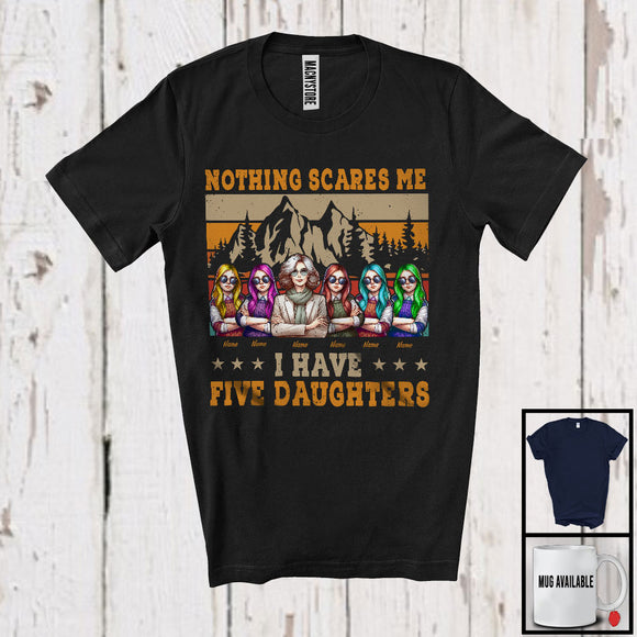 MacnyStore - Personalized Custom Name I Have Five Daughters, Amazing Mother's Day Vintage Retro Family T-Shirt