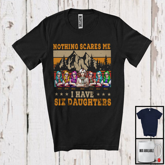 MacnyStore - Personalized Custom Name I Have Six Daughters, Amazing Mother's Day Vintage Retro Family T-Shirt