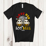 MacnyStore - Personalized Custom Name I Love Her Boo Bees; Lovely Halloween Two Boobs Bees; Couple T-Shirt
