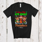 MacnyStore - Personalized Custom Name I Love My 5th Grade Reindeers; Joyful Christmas 3 Reindeers Teacher T-Shirt
