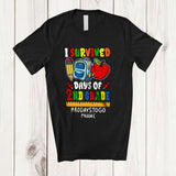 MacnyStore - Personalized Custom Name I Survived 100 Days of 2nd Grade; Joyful Count Down 100 Days Students T-Shirt