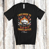 MacnyStore - Personalized Custom Name I Was Made To Playing With Knives And Fire; Proud Cooking Chef Family T-Shirt