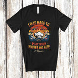 MacnyStore - Personalized Custom Name I Was Made To Playing With Knives Fire; Proud Cooking Chef Vintage Retro T-Shirt