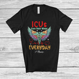 MacnyStore - Personalized Custom Name ICUs Earn Their Wings Everyday; Lovely Nursing Proud Nurse Group T-Shirt