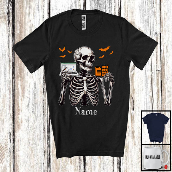 MacnyStore - Personalized Custom Name IT Manager Skeleton, Horror Halloween Costume Proud Careers Group T-Shirt