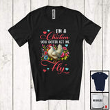 MacnyStore - Personalized Custom Name I'm A Chicken You Gotta Let Me Fly; Floral Chicken Farm; Flowers Farmer T-Shirt