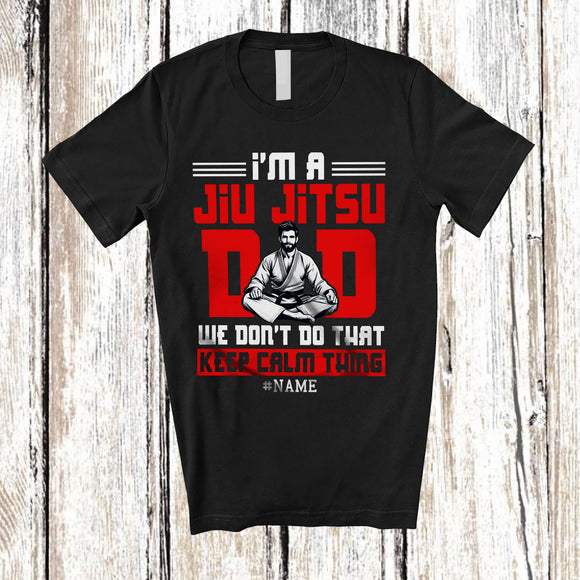 MacnyStore - Personalized Custom Name I'm A Jiu Jitsu Dad; Proud Father's Day Martial Art; Family Group T-Shirt