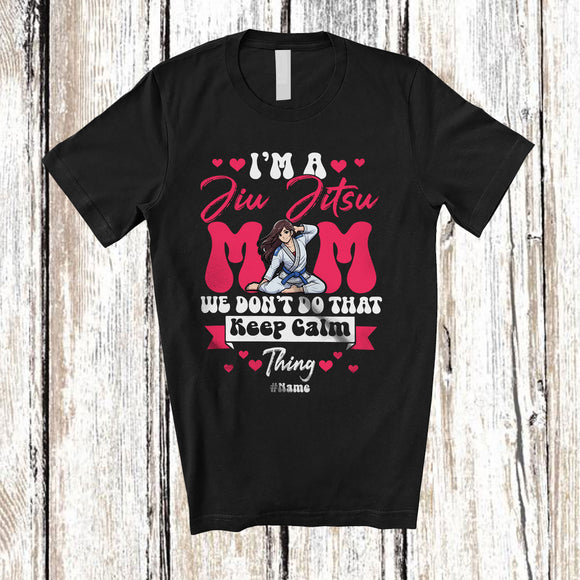 MacnyStore - Personalized Custom Name I'm A Jiu Jitsu Mom; Proud Mother's Day Martial Art; Family Group T-Shirt