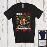 MacnyStore - Personalized Custom Name I'm On Santa's Naughty List, Sarcastic Christmas Squirrel, Family X-mas T-Shirt