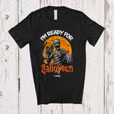 MacnyStore - Personalized Custom Name I'm Ready For Halloween; Creepy Moon Costume Mummy Family T-Shirt