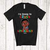 MacnyStore - Personalized Custom Name I'm Ready To Crush Kindergarten; Lovely Back To School Afro Boy Students T-Shirt
