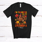 MacnyStore - Personalized Custom Name I'm Thankful For My Grandpa; Proud Thanksgiving Turkey Pumpkin T-Shirt