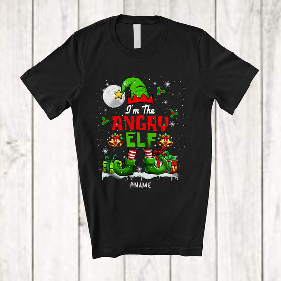 MacnyStore - Personalized Custom Name I'm The Angry Elf; Wonderful Christmas Elf Costume Snowing; Family T-Shirt