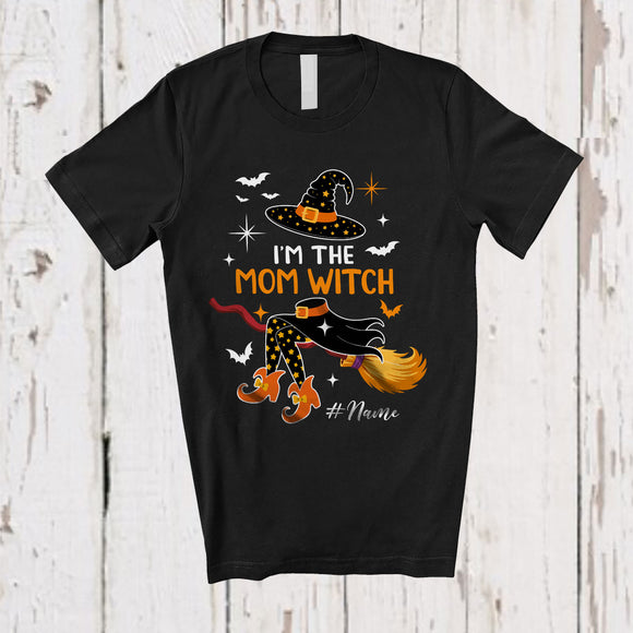 MacnyStore - Personalized Custom Name I'm The Mom Witch; Amazing Halloween Witch Family Group T-Shirt