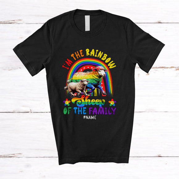 MacnyStore - Personalized Custom Name I'm The Rainbow Sheep Of The Family; Lovely LGBTQ Pride Rainbow Gay T-Shirt