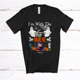 MacnyStore - Personalized Custom Name I'm With The Bee; Amazing Halloween Boo Ghost; Couple T-Shirt