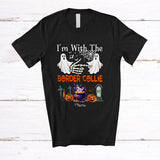 MacnyStore - Personalized Custom Name I'm With The Border Collie; Amazing Halloween Boo Ghost; Couple T-Shirt