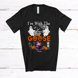 MacnyStore - Personalized Custom Name I'm With The Goose; Amazing Halloween Boo Ghost; Couple T-Shirt