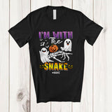 MacnyStore - Personalized Custom Name I'm With The Snake; Lovely Halloween Boo Skeleton Hand T-Shirt