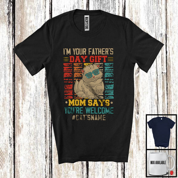 MacnyStore - Personalized Custom Name I'm Your Father's Day Gift, Cute Vintage Cat Owner, Family T-Shirt