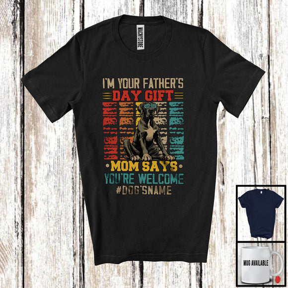 MacnyStore - Personalized Custom Name I'm Your Father's Day Gift, Cute Vintage Great Dane Owner, Family T-Shirt