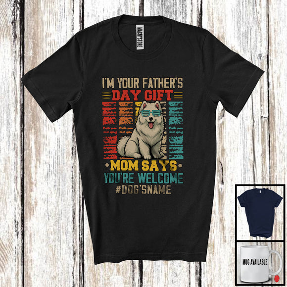 MacnyStore - Personalized Custom Name I'm Your Father's Day Gift, Cute Vintage Samoyed Owner, Family T-Shirt