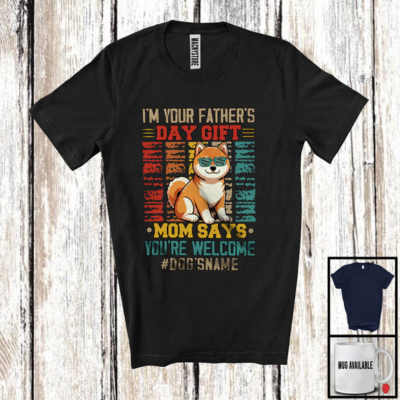 MacnyStore - Personalized Custom Name I'm Your Father's Day Gift, Cute Vintage Shiba Inu Owner, Family T-Shirt