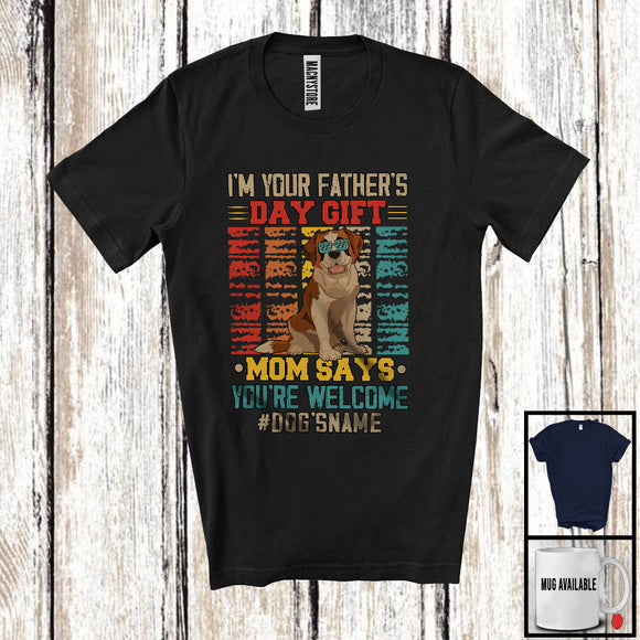 MacnyStore - Personalized Custom Name I'm Your Father's Day Gift, Cute Vintage St. Bernard Owner, Family T-Shirt