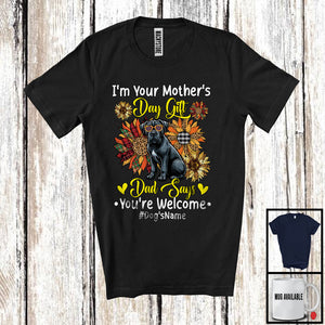 MacnyStore - Personalized Custom Name I'm Your Mother's Day Gift, Floral Cane Corso Owner, Sunflowers T-Shirt