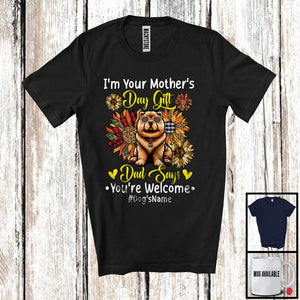 MacnyStore - Personalized Custom Name I'm Your Mother's Day Gift, Floral Chow Chow Owner, Sunflowers T-Shirt