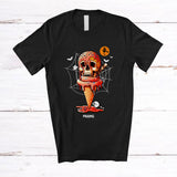 MacnyStore - Personalized Custom Name Ice Cream Zombie Skull; Horror Halloween Costume Family Group T-Shirt