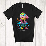 MacnyStore - Personalized Custom Name Ice Hockey Easter; Colorful Easter Egg Playing Custom Name Sport Player T-Shirt