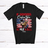 MacnyStore - Personalized Custom Name If Genders Confuse You; Proud 4th Of July LGBTQ Bull US Flag; Patriotic T-Shirt
