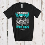 MacnyStore - Personalized Custom Name In Heaven My Father in law Is Smiling; Lovely Father's Day Wings Family T-Shirt
