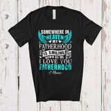 MacnyStore - Personalized Custom Name In Heaven My Fatherhood Is Smiling; Lovely Father's Day Wings Family T-Shirt
