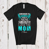 MacnyStore - Personalized Custom Name In Heaven My Mom  Is Smiling; Lovely Mother's Day Wings Family T-Shirt