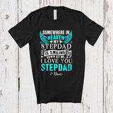 MacnyStore - Personalized Custom Name In Heaven My Stepdad Is Smiling; Lovely Father's Day Wings Family T-Shirt