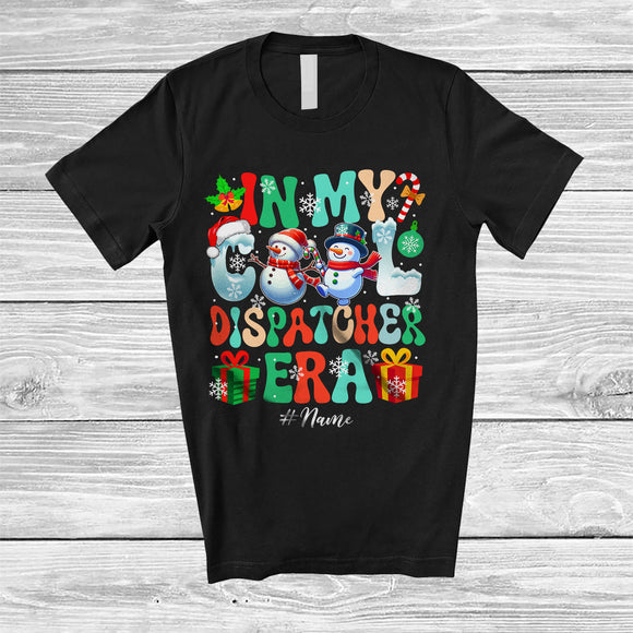 MacnyStore - Personalized Custom Name In My Cool Dispatcher Era; Amusing Christmas Snowman Proud Job T-Shirt